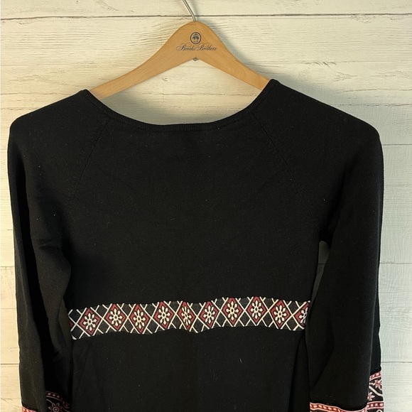 Lucky Brand Dress Womens S Black Aztec Geometric Tribal Cashmere Blend Boho Chic - Picture 10 of 10